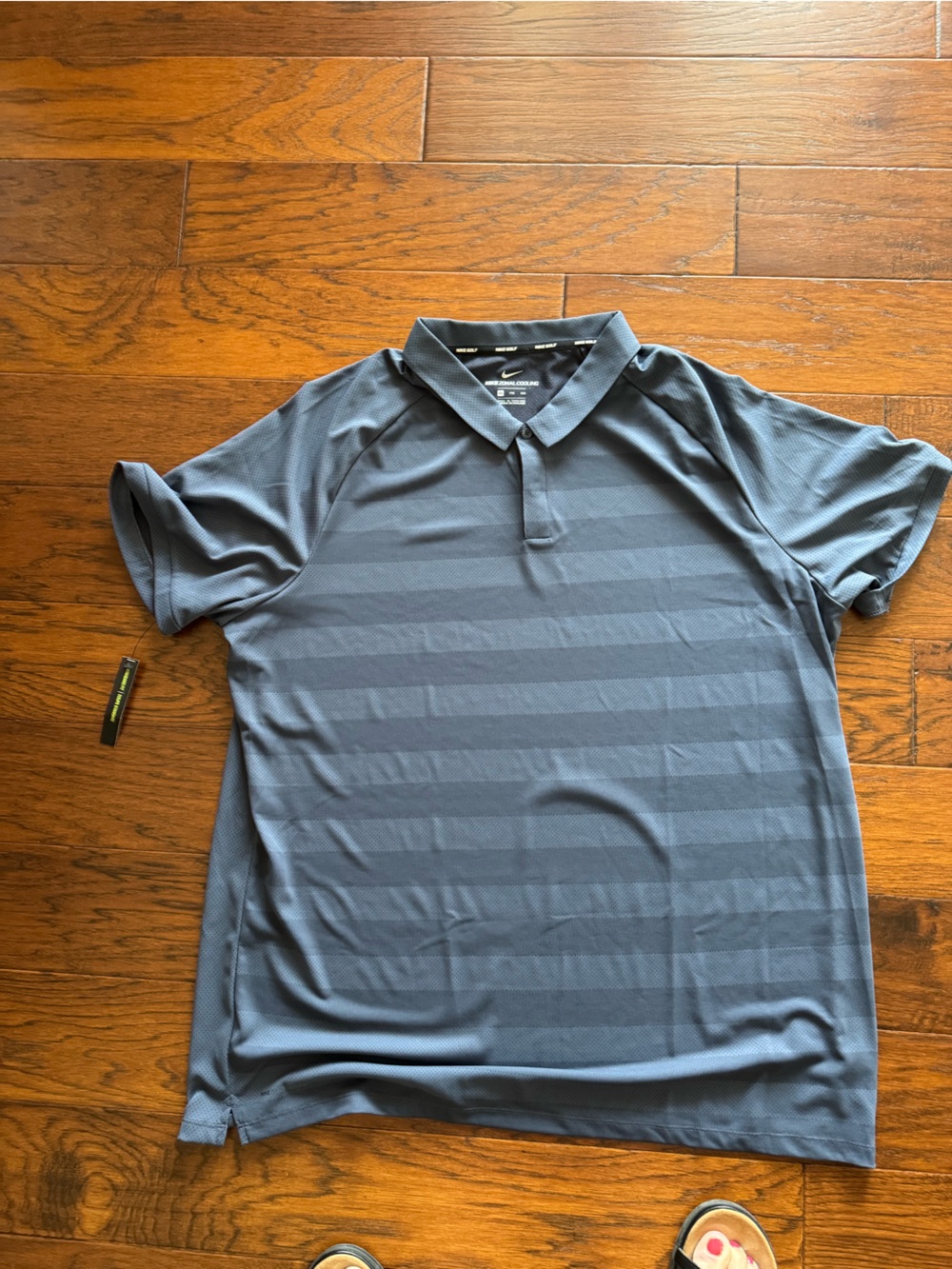 Nike Men's Navy Blue Striped Performance Polo
